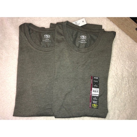Pack of 2-Athletic Works Men's Olive Green Active Long Sleeve T- Shirt - Picture 6 of 9